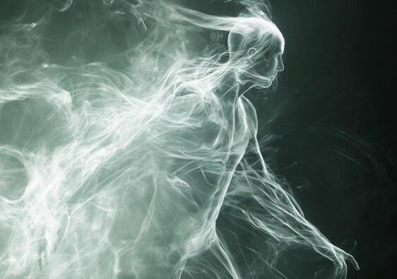 Ethereal figure made of smoke