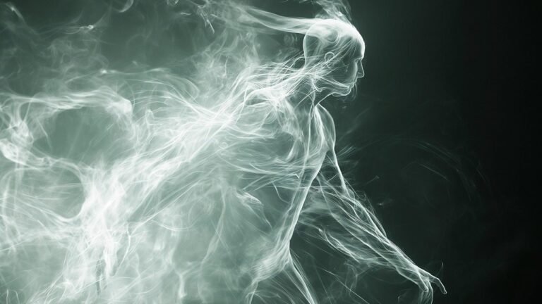 Ethereal figure made of smoke