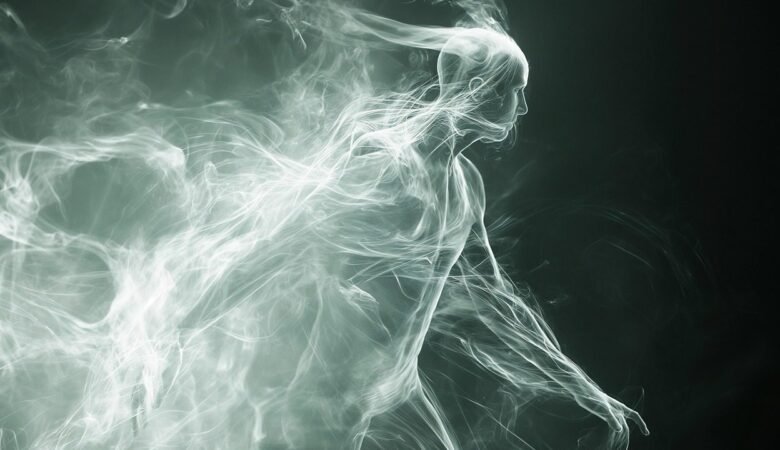 Ethereal figure made of smoke