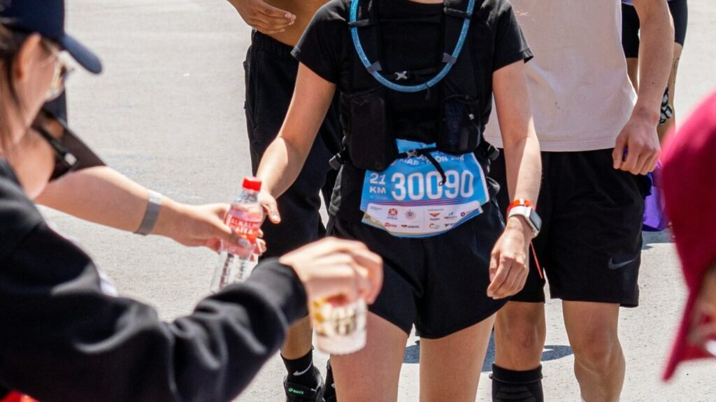 Runners participating in a marathon event.