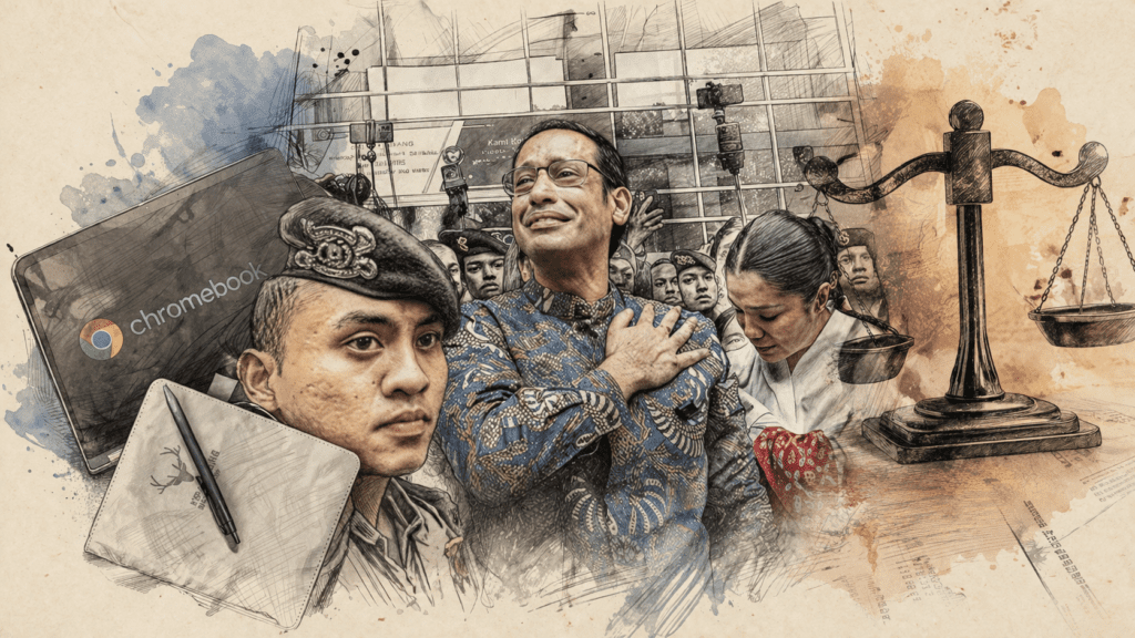 nadiem, keadilan, dan hukum (image by chatGPT)